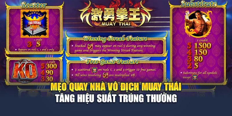 Mẹo quay Nhà vô địch Muay Thái tăng hiệu suất trúng thưởng